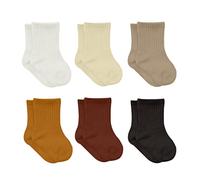 bistyle Calcetines tobilleros Baby Grip 6 pares | Calcetines de algodón orgánico para recién nacidos | Tobillo para niños y niñas, Marrón, 6-12 Months