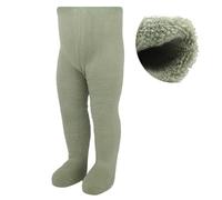 bistyle Mallas gruesas suaves para bebés y niñas, medias cálidas de algodón orgánico, antideslizantes, para recién nacidos y niños pequeños, Verde Nil, 12-24 meses