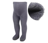 bistyle Medias de rizo suaves para bebé y niña, de algodón orgánico, térmicas y cálidas con suela antideslizante para recién nacidos, mallas cálidas para niñas, antracita, 2-3 Jahre