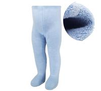 bistyle Medias de rizo suaves para bebé y niña, de algodón orgánico, térmicas y cálidas con suela antideslizante para recién nacidos, mallas cálidas para niñas, azul, 2-3 Jahre