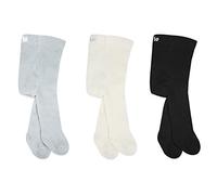 bistyle Pantimedias de bebé para niñas suaves | Leggings de algodón orgánico para niños recién nacidos | Mallas cálidas para niñas cómodas, gris/blanco/negro, 12-24 meses