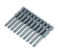 Bit de destornillador de ranura de 50 mm de acero de aleación, H6,3 X 50 X 4 Mm, cabeza magnética, tratamiento azul, versátil para destornilladores de aire, taladros eléctricos - Pack de 10