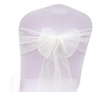 BIT.FLY - Cinta para Silla de Boda, Lazo de Silla, 50 Unidades, 18 x 275 cm, decoración para Bodas, Celebraciones, Color Marfil