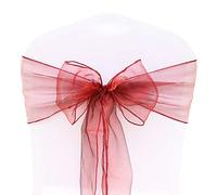 BIT.FLY - Cinta para silla de boda, lazo de silla, 50 unidades, 18 x 275 cm, decoración para bodas, celebraciones, color marrón