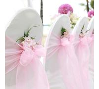 BIT.FLY - Cinta para Silla de Boda, Lazo de Silla, 50 Unidades, 18 x 275 cm, decoración para Fiestas, Bodas, Celebraciones, Color Rosa Claro