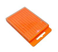 Bit Organizer Case Box, Compact Bit Storage Container, Portable Pull Out Small Parts Storage with Compartments, Garage Tool and Small Parts Holder, Twist Tap Bits Project Use