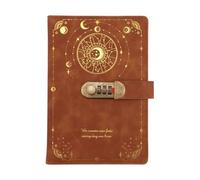Bitácora Con Cierre De Seguridad - Cuaderno A5 PU 21,2x14,7cm Clave Digital | Agenda Conidencial Anotaciones Manuscritas | Libro Registros Personales 200 Hojas Alumnos Escritores Viáticos Despachos Na