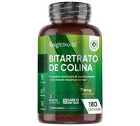 Bitartrato de Colina - 714 mg 180 Cápsulas Veganas - Apoya la Función Hepática y Cognitiva