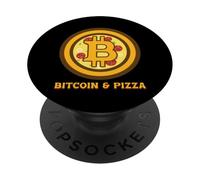 Bitcoin BTC Crypto Moneda Cartera Pizza Blockchain Regalo PopSockets PopGrip Adhesivo