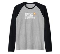 Bitcoin Cambia Todo Libertad Dinero revolución Bitcoin Camiseta Manga Raglan