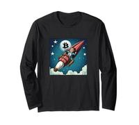 Bitcoin Cohete To The Moon Manga Larga
