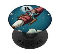 Bitcoin Cohete To The Moon PopSockets PopGrip Adhesivo