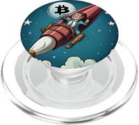 Bitcoin Cohete To The Moon PopSockets PopGrip para MagSafe