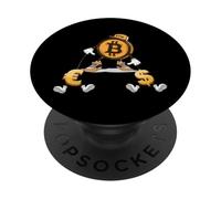 Bitcoin Dólar Euro Perro Correa Criptocurrencia Cartera PopSockets PopGrip Adhesivo