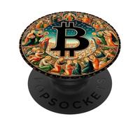 Bitcoin Iglesia Pintura Icono Grande Redondo Centro PopSockets PopGrip Adhesivo