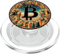 Bitcoin Iglesia Pintura Icono Grande Redondo Centro PopSockets PopGrip para MagSafe
