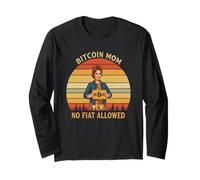 Bitcoin Mom Design Blockchain Arte familiar HODL Queen Bitcoin Manga Larga