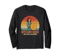 Bitcoin Mom Design Blockchain Arte familiar HODL Queen Bitcoin Manga Larga