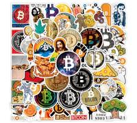 Bitcoin Pegatinas digitales Moneda Set, 2 X 50 Piezas Pegatinas Bitcoin, Pegatina Virtuales, Bitcoin Impermeable Stickers de Vinilo, Adecuado para Botella de Agua, Portátil, Guitar