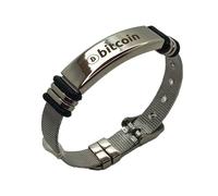 Bitcoin Pulsera Modelo All Time High, para Hombre, Acero Inoxidable Malla