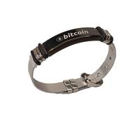 Bitcoin Pulsera Modelo All Time High, para Hombre, Acero Inoxidable Malla