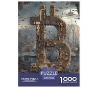 Bitcoin Puzzles Imposible,desafío for Adults BTC Juego Educativo 1000 Piezas Obra De Arte De Juego De para Adultos, Regalos A Partir De 14 Años 70x50cm/1000pcs