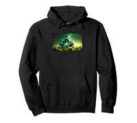 Bitcoin robot máquina verde futuro tecnología Sudadera con Capucha