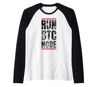Bitcoin Run BTC Node Blockchain Crypto Camiseta Manga Raglan