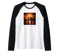 Bitcoin Samurai Guerrero Luchador Asia Fantasía Camiseta Manga Raglan