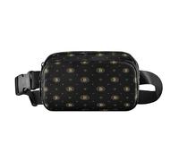 Bitcoin Sign - Bonita riñonera negra para mujeres y hombres, gran capacidad con correa ajustable para compras, deportes, trabajo, cintura