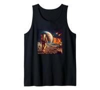 Bitcoin To The Moon Curso Astronauta Bandera Camiseta sin Mangas