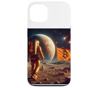Bitcoin To The Moon Curso Astronauta Bandera Carcasa para iPhone 13