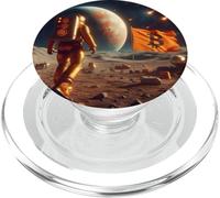Bitcoin To The Moon Curso Astronauta Bandera PopSockets PopGrip para MagSafe