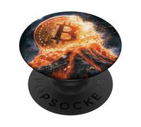 Bitcoin volcán Fuego Lava montaña Destino PopSockets PopGrip Adhesivo