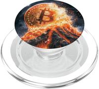 Bitcoin volcán Fuego Lava montaña Destino PopSockets PopGrip para MagSafe