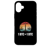 Bitcoins Valor de Igualdad 1BTC = 1BTC Dinero Libertad Bitcoin Carcasa para iPhone 16 Plus