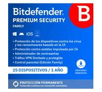 Bitdefender Premium Security Family 2026 | 25 Dispositivos | 1 Año