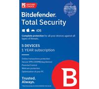 Bitdefender Total Security 5 Device 1 Year Key GLOBAL