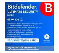 Bitdefender Ultimate Security Family 2026 | 25 Dispositivos | 1 Año