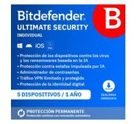 Bitdefender Ultimate Security Individual 2026 | 5 Dispositivos | 1 Año