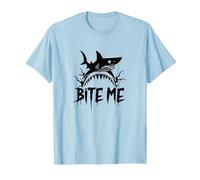 Bite Me: Ataque Feroz de Tiburones para entusiastas del océano Camiseta, Hombre, Azul Bebé, L