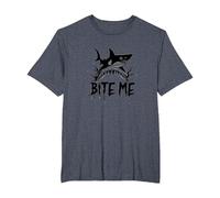 Bite Me: Ataque Feroz de Tiburones para entusiastas del océano Camiseta, Hombre Tallas Grandes, Azul Jaspeado, 6X Alto