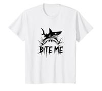 Bite Me: Ataque Feroz de Tiburones para entusiastas del océano Camiseta, Niños, Blanco, 6 años
