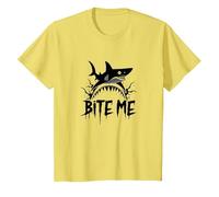 Bite Me: Ataque Feroz de Tiburones para entusiastas del océano Camiseta, Niños, Limón, 10 años