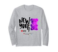 Bite Me, Cool New York City Purple Candy Gum Bear Graphic Manga Larga