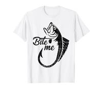 Bite Me Funny Baiter Fishing Lover Fisherman Saying Broma Camiseta