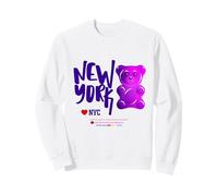 Bite Me, Genial gráfico de Caramelos con Forma de Osito de Goma Morado de la Ciudad de Nueva York Sudadera