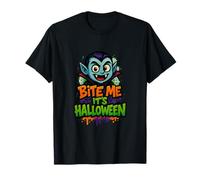 Bite Me It's Halloween Funny Vampire Spooky Season Design Camiseta
