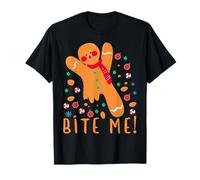 Bite Me! - Pijama Divertido de Galletas navideñas de Pan de Jengibre Camiseta