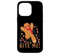 Bite Me! - Pijama Divertido de Galletas navideñas de Pan de Jengibre Carcasa para iPhone 14 Pro MAX